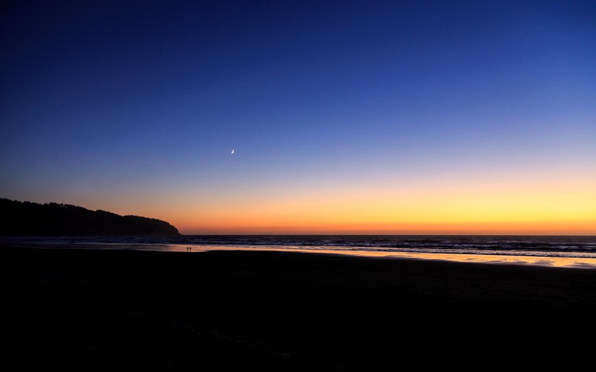 海岸线上的晨光美丽风景壁纸