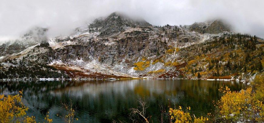 高山湖泊 白雪自然美景壁纸