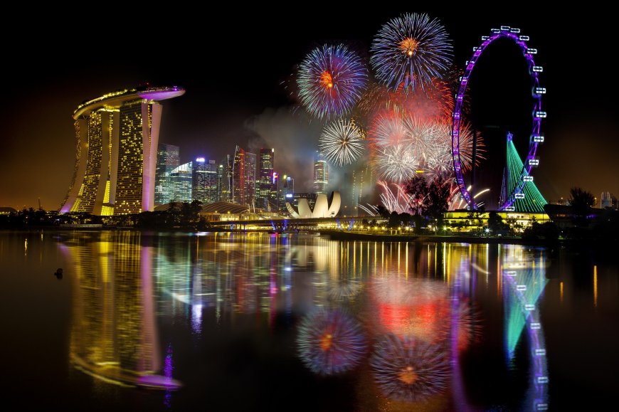 新加坡滨海湾夜景壁纸