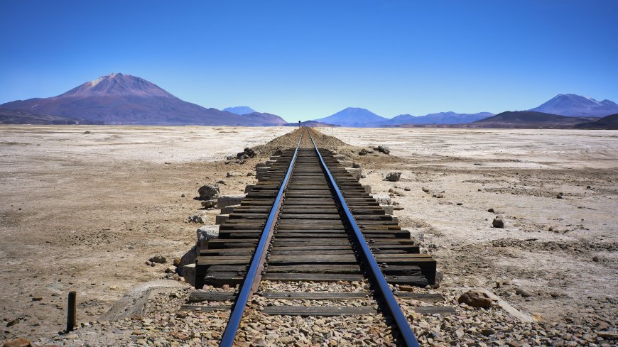 荒漠铁轨 铁路壁纸