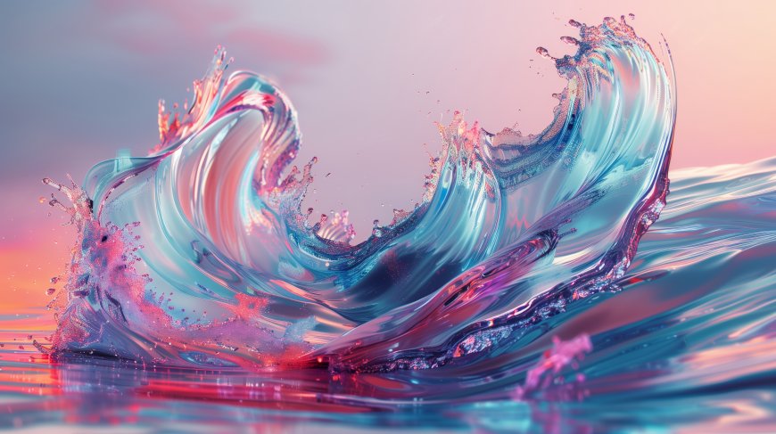 色彩缤纷 柔和 波浪 水花 液体 电脑壁纸