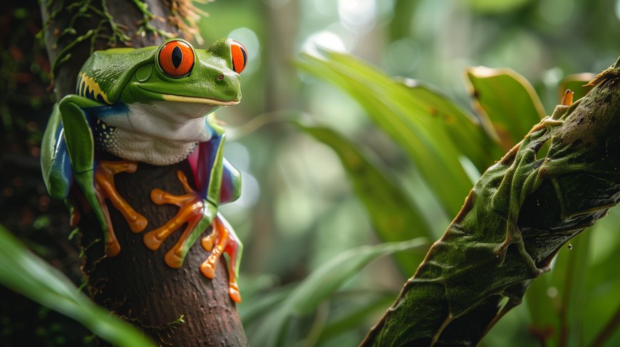 森林 树蛙 绿色 护眼壁纸 